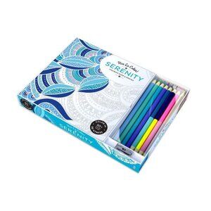 Vive Le Color! Serenity Adult Coloring Book & Pencils, Color Therapy Kit